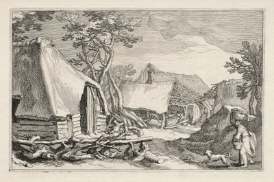المناظر الطبيعية مع بيوت المزارع بواسطة Boetius Adams Bolswert