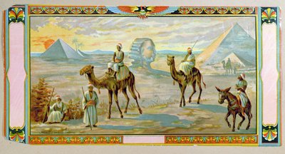 أبو الهول والأهرامات ، ملصق من صندوق فاس ، ج .1910 بواسطة المدرسة البوهيمية