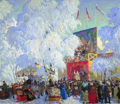 أكشاك العرض ، 1917. بواسطة بوريس ميخائيلوفيتش كوستودييف