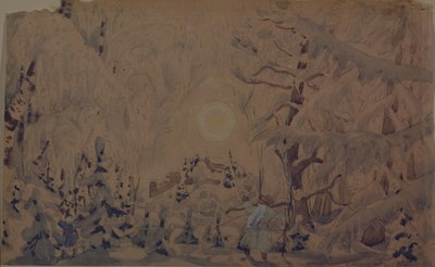 تصميم المسرح للأوبرا Snow Maiden من تأليف N.Rimsky-Korsakov ، 1910 بواسطة بوريس ميخائيلوفيتش كوستودييف