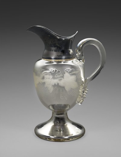 Pitcher, c. 1865-1871 (silvered glass, silver plate, cork, paper) بواسطة شركة بوسطن سيلفر جلاس