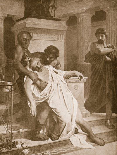 وفاة Demosthenes ، توضيح من `` Hutchinsons History of the Nations &39;&39; ، c.1910 بواسطة براموت