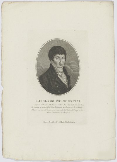 صورة لـ Girolamo Crescentini 1762-1846 ، بعد 1800. بواسطة Breitkopf وهارتل