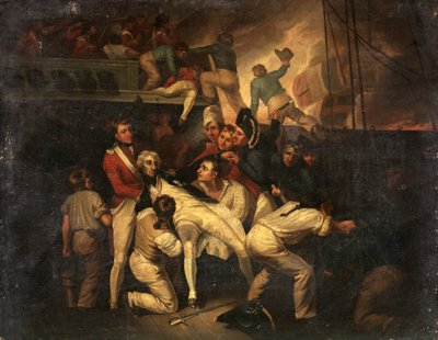 موت نيلسون ، حوالي عام 1820 (زيت على قماش) بواسطة المدرسة البريطانية