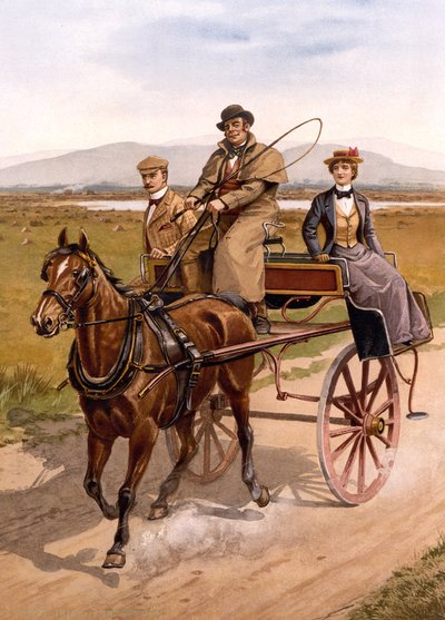 سيارة Jaunting الأيرلندية ، c1895 (لون ليثو) بواسطة المدرسة البريطانية