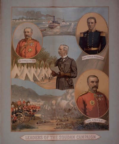 قادة حملة السودان 1884-5 (كروموليثو) بواسطة المدرسة البريطانية