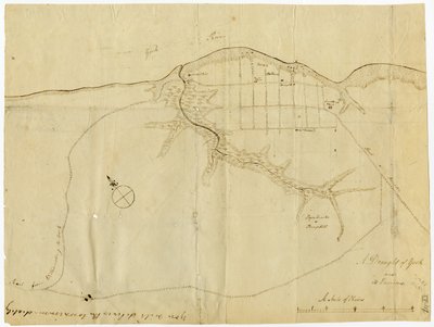 خريطة يوركتاون ، فيرجينيا ، أكتوبر 1781 بواسطة المدرسة البريطانية