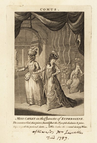 الآنسة آن كاتلي في شخصية Euphrosyne في Comus لجون ميلتون بواسطة المدرسة البريطانية