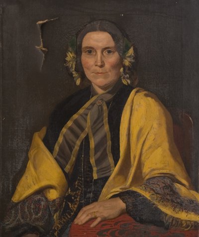 صورة لامرأة غير معروفة ، حوالي 1840 (زيت على قماش) بواسطة المدرسة البريطانية