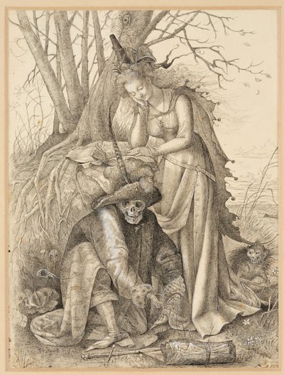 Vanitas Allegory: الموت وشابة بواسطة المدرسة البريطانية