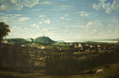 منظر لقرية هينبيري ، حوالي عام 1720 (زيت على قماش) بواسطة المدرسة البريطانية
