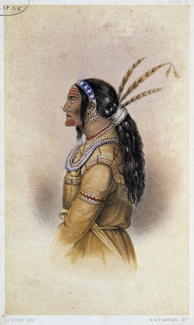 المحارب Kuteka Kutchin. في "" Artic Searching Expedition: مجلة لرحلة قارب عبر أرض روبرت والبحر المفصلي بحثًا عن سفن الاستكشاف تحت قيادة السير جون فرانكلين "بقلم السير جون ريتشاردسون بواسطة المدرسة البريطانية
