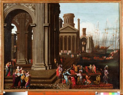 صعود القديسة أورسولا ، أميرة بريتون كريستيان للحج مع القديس سيرياك الروماني لوحة بواسطة Agostino Buonamici dit Tassi (1566-1644) Genes Musei di Strada Nuova (سابقًا Palazzo Rosso) بواسطة Buonamico Agostino Tassi