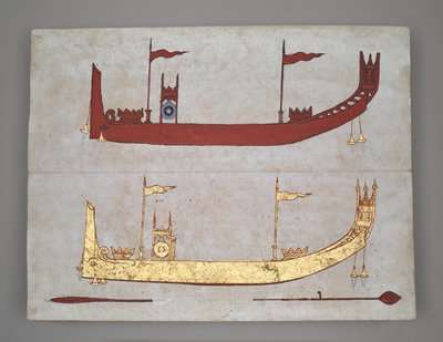 Or 14005 Royal Barges and Boats (الحبر واللون والذهبي على ورق) بواسطة المدرسة البورمية