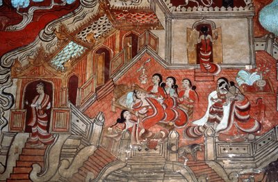 مشاهد من حياة بوديساتفا ، 1776 (جدارية) بواسطة المدرسة البورمية