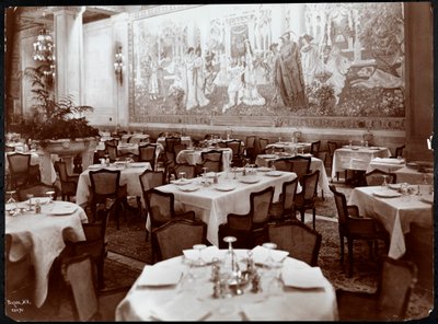 غرفة الطعام في فندق Knickerbocker ، 1906 (طباعة الجيلاتين الفضي) بواسطة شركة بايرون