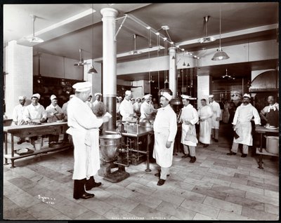 المطبخ في فندق مانهاتن ، 1902 (طباعة الجيلاتين الفضي) بواسطة شركة بايرون