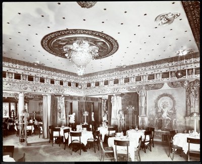 مطعم فندق مورايس ، 1908 (طبعة جيلاتين فضية) بواسطة شركة بايرون
