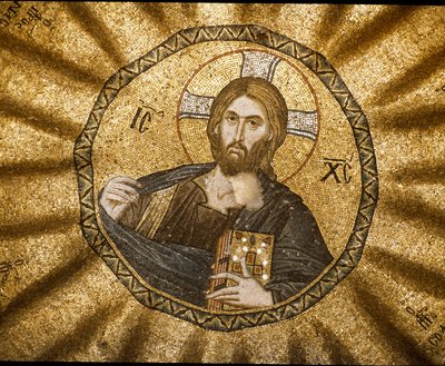 المسيح بانتوكراتور (أو المسيح في المجد) (Mosaic بواسطة البيزنطية