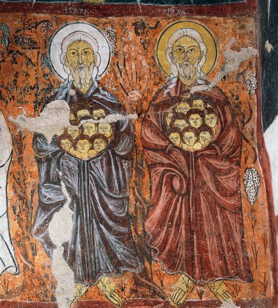 شفيع القديسين الأبرياء ، لوحة جدارية بيزنطية (1212) ، Gulsehir Karsi Kilise (كنيسة القديس يوحنا) ، جوريم (قائمة اليونسكو للتراث العالمي بواسطة البيزنطية