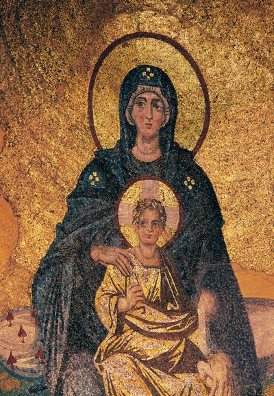 Virgin and Child enthroned (mosaic) بواسطة البيزنطية البيزنطية