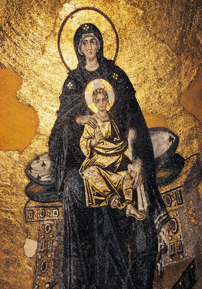 Virgin and Child enthroned (mosaic) بواسطة البيزنطية البيزنطية