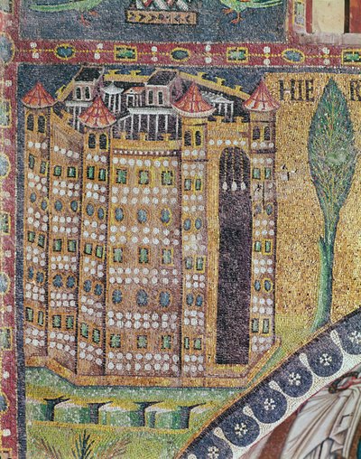 تفاصيل القدس (فسيفساء) بواسطة المدرسة البيزنطية