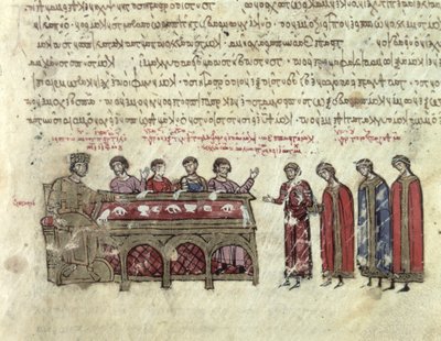 MMS Vitr. 26-7 تنبؤات حول الإمبراطور مايكل الثاني (820-829) من الفصل الثالث من مدريد Skylitzes (ورق) بواسطة المدرسة البيزنطية