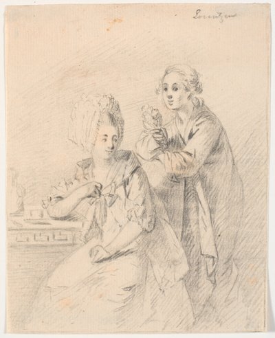 مسودة صورة لنائب الكلية فريدريك كارل ترانت (1738-98) وزوجته كورنيليا ، ني شوماخر بواسطة كاليفورنيا لورنتزن