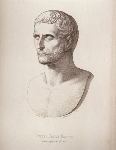 صورة لوسيوس جونيوس بروتوس ، نقشها B.Blloccini ، 1849 بواسطة CC بيركنز