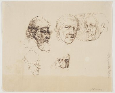 خمسة رؤوس ذكور بواسطة C.F. von Rumohr