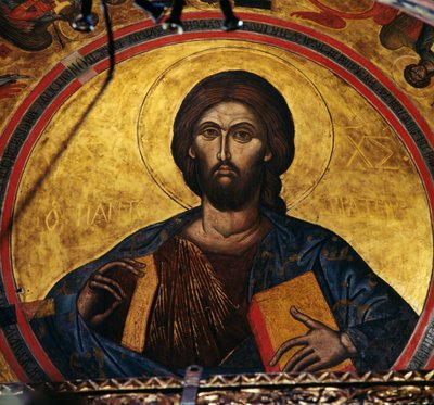 Blessing Christ, fresco in dome of monastery of St John Theologian (Unesco World Heritage List بواسطة جي بي وبراون جيه وروبوتام