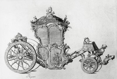 Design for rococo carriage, engraving بواسطة جي بي وبراون جيه وروبوتام