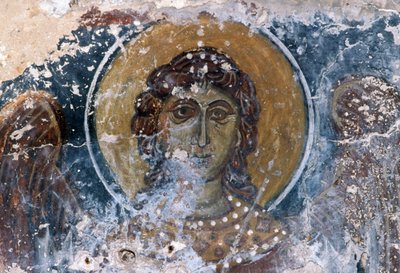 Jesus fresco in church of Agia Anna بواسطة جي بي وبراون جيه وروبوتام