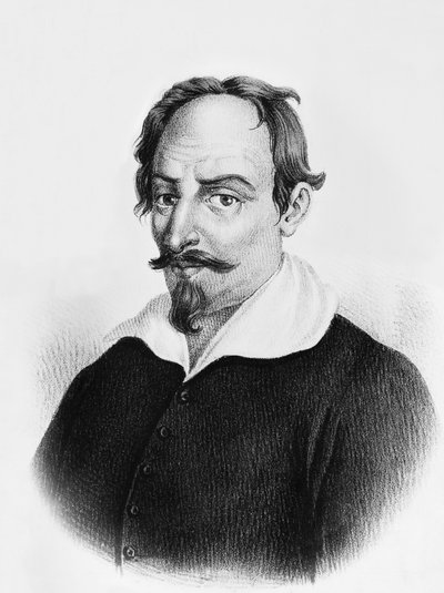 Portrait of Alessandro Tassoni (1565-1635), Italian poet and writer, engraving بواسطة جي بي وبراون جيه وروبوتام
