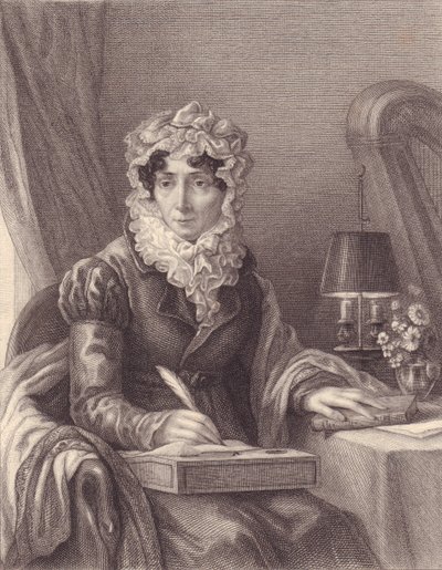 Portrait of French writer Stephanie-Felicite Ducrest de Saint Aubin, Madame de Genlis (1746-1830), engraving بواسطة جي بي وبراون جيه وروبوتام