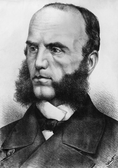 صورة لفيلهلم فون تيجيتوف (1827-1871) ، أميرال نمساوي ، قاد القوات البحرية خلال حرب شليسفيغ الثانية في عام 1864 ، والحرب النمساوية البروسية في عام 1866 ، نقشًا بعد الرسم بواسطة وات بواسطة جي بي وبراون جيه وروبوتام