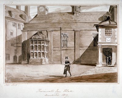 منظر للقاعة ، فندق Furnival's Inn ، مدينة لندن ، 1815 بواسطة CN