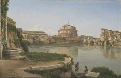 منظر عبر نهر التيبر من Trastevere باتجاه Castel S. Angelo بواسطة كريستوفر فيلهلم إكرسبيرج