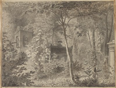 قبر موليير في Jardin Elysée des Petits Augustins ، باريس ، العاشر من يونيو (1811) بواسطة كريستوفر فيلهلم إكرسبيرج