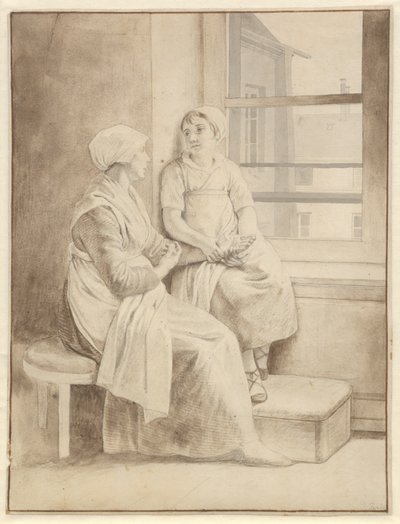 الأم وابنتها. مضيفة Eckersberg في باريس بواسطة كريستوفر فيلهلم إكرسبيرج