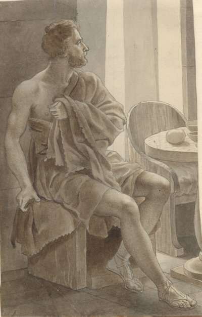 يلتقي Telemachos مع Odysseus متنكرا في زي متسول عند الراعي Eumaios - Odysseus ؛ جزء من التكوين كله. بواسطة كريستوفر فيلهلم إكرسبيرج