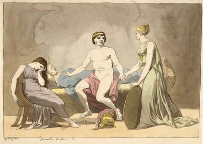 يجلب Thetis أسلحة إلى Achilles ، الذي حزن على جثة Patroklos بواسطة كريستوفر فيلهلم إكرسبيرج