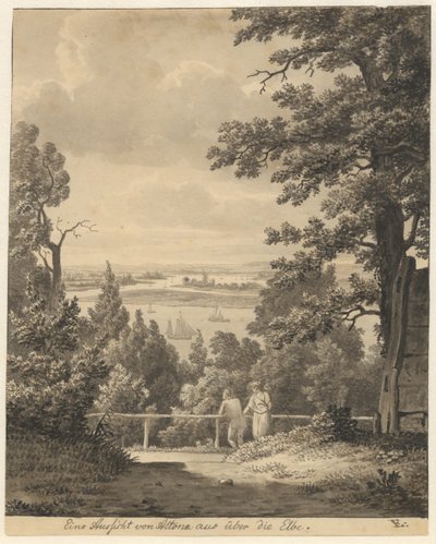 منظر من ألتونا يطل على إلبه بواسطة Christoffer Wilhelm Eckersberg