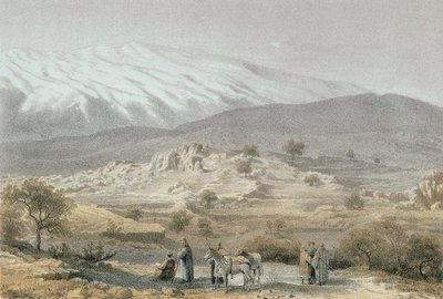 جبل الشيخ. النقش بواسطة Schacher - Steinkopk JF Editore بواسطة C. Schacher