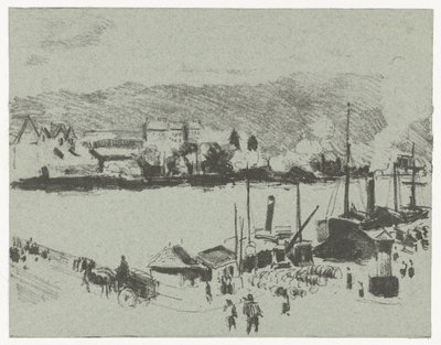 منظر لرصيف نهر السين في روان Quai Boieldieu ، على غرار روان بواسطة André Tailliardat (ربما)