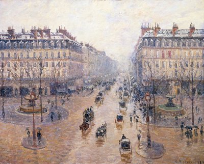 شارع الأوبرا. ثلج. صباح 1898 بواسطة كميل يعقوب بيسارو