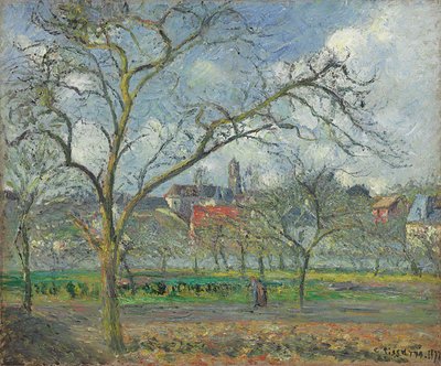 بستان في Saint-Ouen-l "Aumone في فصل الشتاء ؛ بستان في Saint-Ouen-l" Aumone في فصل الشتاء ، 1877 بواسطة كميل يعقوب بيسارو