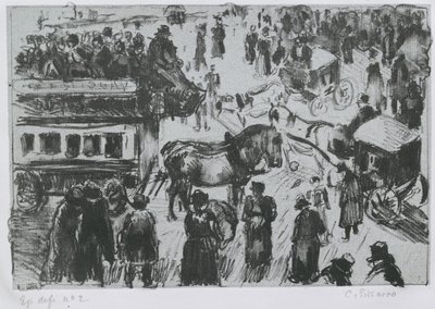 ساحة دو هافر ، في باريس ، ج. 1897 (الطباعة الحجرية على الزنك) بواسطة كميل يعقوب بيسارو