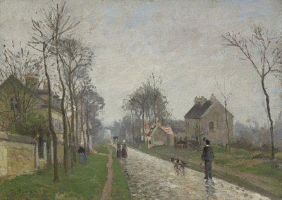 طريق فرساي ، Louveciennes ، Rain Effect ، 1870 بواسطة كميل يعقوب بيسارو